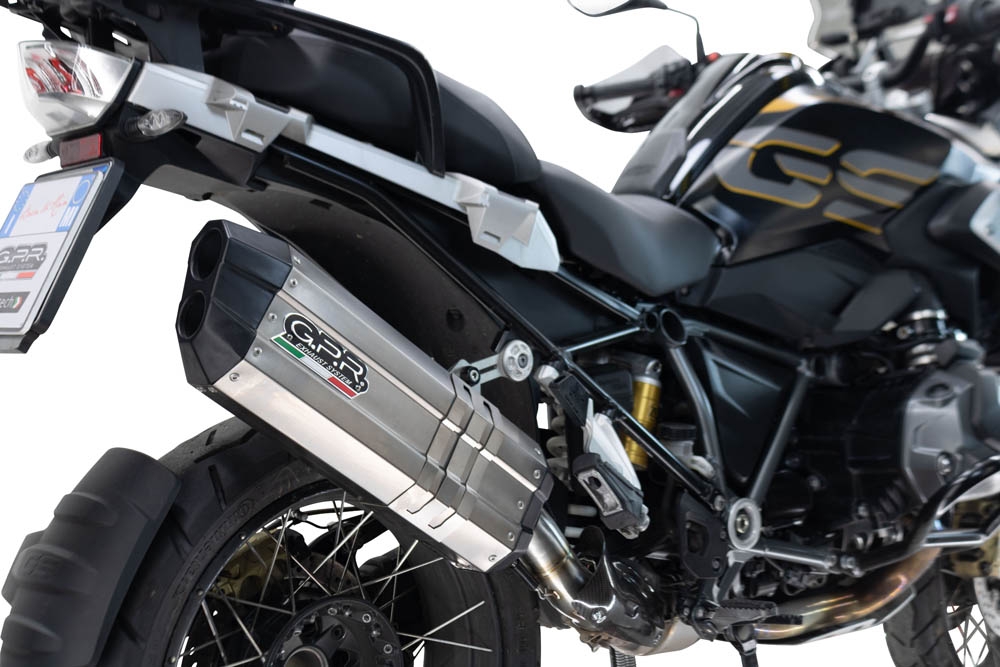 Escape compatível com Bmw R 1250 Gs -Adventure 2019-2020, Hyper Sonic Titanium, Escape legal, homologado, silenciador com db killer removível e tubo de ligação específico 