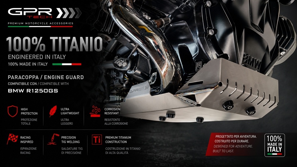 GPR TECH compatível com Bmw R 1250 Gs Adventure 2021/2024 e5 Placa antiderrapante de titânio 