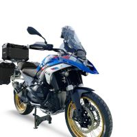 GPR TECH compatível com  BMW R 1300 GS 2023/2025 Kit tríptico fabricado em preto, com Top case 45 Lt + Side Cases 38 Lt + 38 Lt + suporte de rack geral cor prata Capacidade do baú superior 45 litros + capacidade dos baús laterais 38 litros + 38 litros