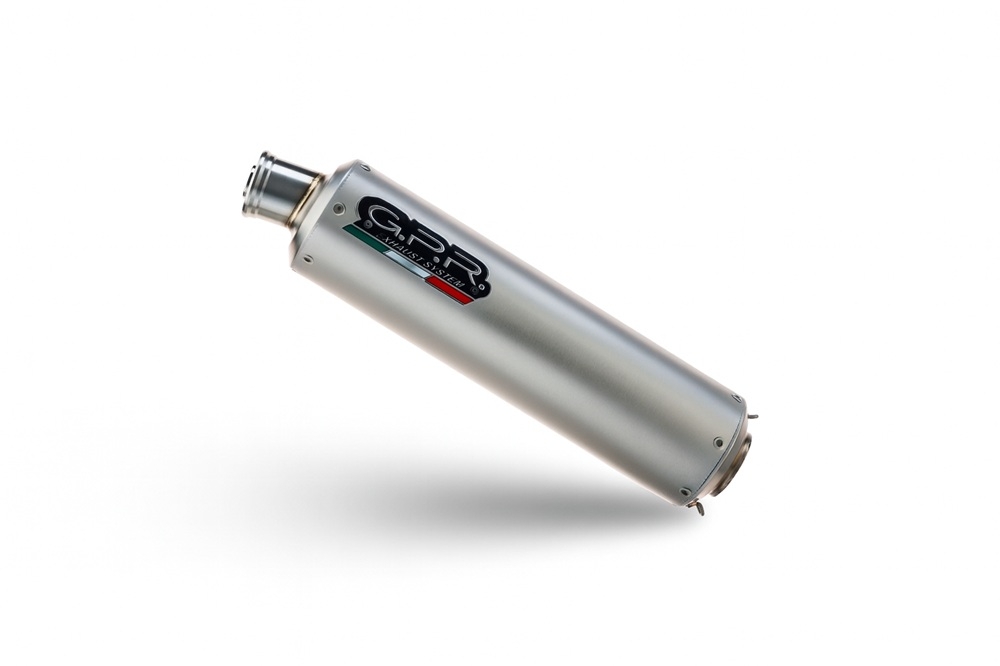 GPR escape compatível com Hyosung Comet 250 GT - R 2001-2014, Inox Tondo, Silenciador de escape, aprovado, montagem com flange específico (bolt-on), com db killer removível 