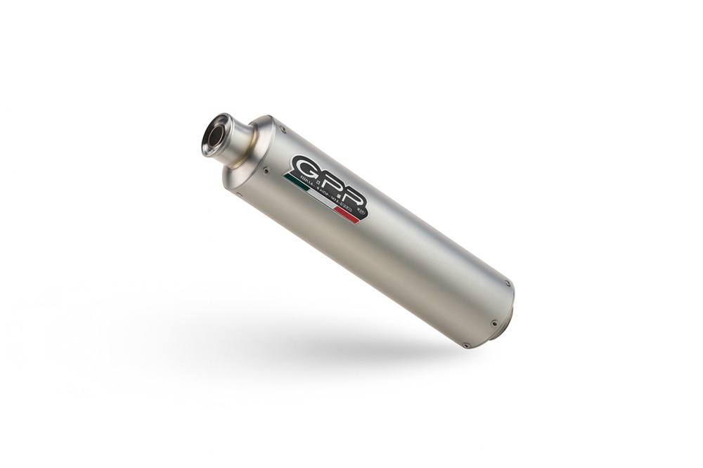 GPR escape compatível com Hyosung Comet 250 GT - R 2001-2014, Inox Tondo, Silenciador de escape, aprovado, montagem com flange específico (bolt-on), com db killer removível 