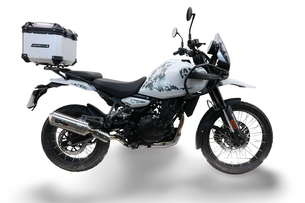 Top case maletas GPR TECH compatível com Royal Enfield Himalayan 450 2024/2025 e5 Plus Top Case Alpi-Tech em alumínio, cor prata com placa específica incluída Capacidade Litros 26