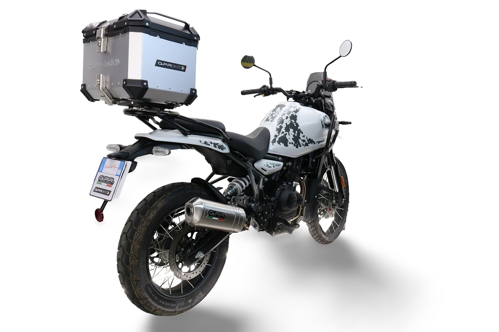 Top case maletas GPR TECH compatível com Royal Enfield Himalayan 450 2024/2025 e5 Plus Top Case Alpi-Tech em alumínio, cor prata com placa específica incluída Capacidade Litros 26