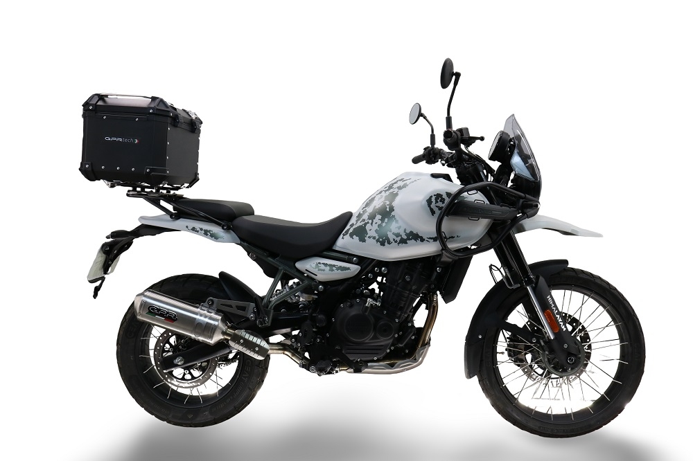 Top case maletas GPR TECH compatível com Royal Enfield Himalayan 450 2024/2025 e5 Plus Top Case Alpi-Tech em alumínio, cor preta com placa específica incluída Capacidade Litros 26