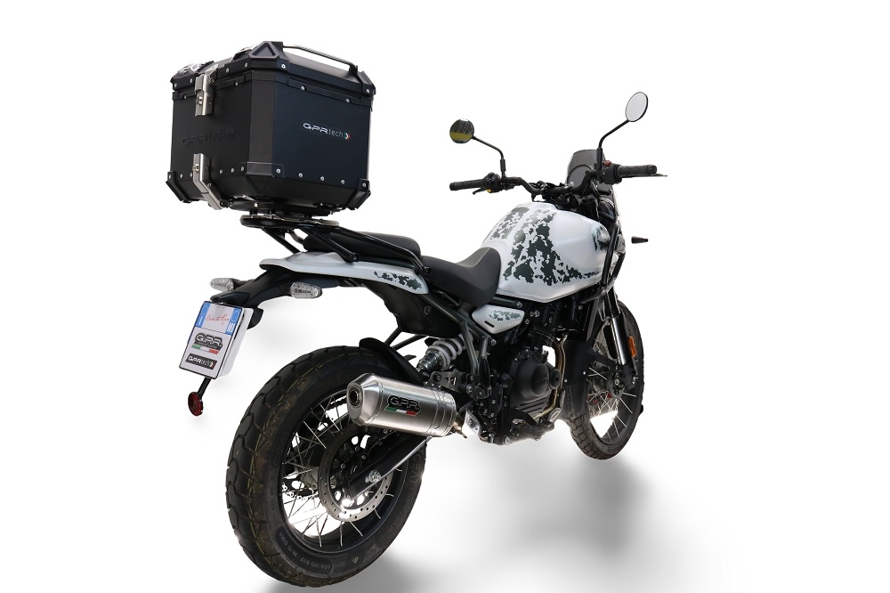 Top case maletas GPR TECH compatível com Royal Enfield Himalayan 450 2024/2025 e5 Plus Top Case Alpi-Tech em alumínio, cor preta com placa específica incluída Capacidade Litros 26