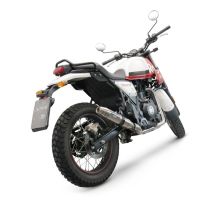 Escape compatível com Royal Enfield Scram 411 2022-2024, Deeptone Inox, Sistema racing Silencioso com tubo de ligação 