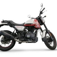 Escape compatível com Royal Enfield Scram 411 2022-2024, Ghisa , Escape legal, homologado, silenciador com db killer removível e tubo de ligação 