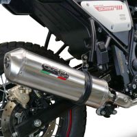 Escape compatível com Royal Enfield Scram 411 2022-2024, Satinox , Sistema homologado apenas para ruído, válido para mercados fora da UESilencioso com tubo de ligação 
