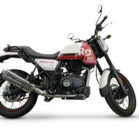 Escape compatível com Royal Enfield Scram 411 2022-2024, Trioval, Escape legal, homologado, silenciador com db killer removível e tubo de ligação 