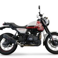 Escape compatível com Royal Enfield Scram 411 2022-2024, Furore Nero, Sistema homologado, catalisador original será eliminado Silencioso com tubo de ligação 