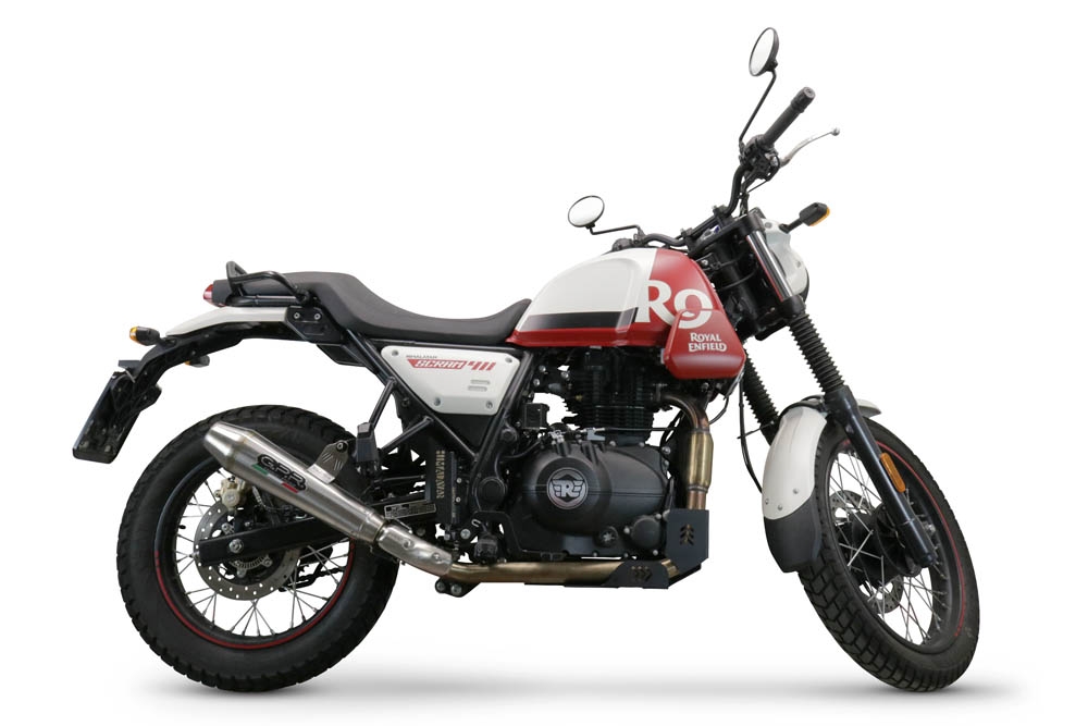 Escape compatível com Royal Enfield Scram 411 2022-2024, Vintacone, Sistema homologado, catalisador original será eliminado Silencioso com tubo de ligação 