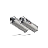 GPR escape compatível com Moto Guzzi Breva 750 2003-2009, Satinox, Par de silenciosos de escape homologadas, com db killer removível e tubos de ligação específicos 
