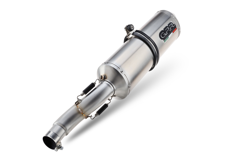 Escape compatível com Aprilia Mana 850 Gt 2007-2016, Satinox, Escape homologado semi-completo com db killer removível 