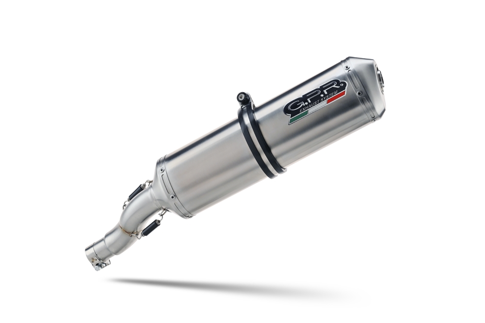 Escape compatível com Aprilia Mana 850 Gt 2007-2016, Satinox, Escape homologado semi-completo com db killer removível 