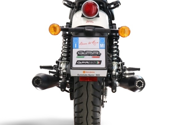 Escape compatível com Royal Enfield Shotgun 650 2024-2025, Ultracone Black, Escapamento racing, duplo silencioso, com tubos de conexão, artigo sem homologação 