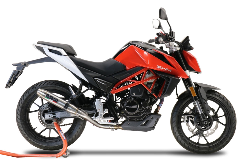 GPR escape compatível com Swm Motorcycles Hoku 125 2022-2024, Deeptone Inox, Escape legal, homologado, silenciador com db killer removível e tubo de ligação específico 