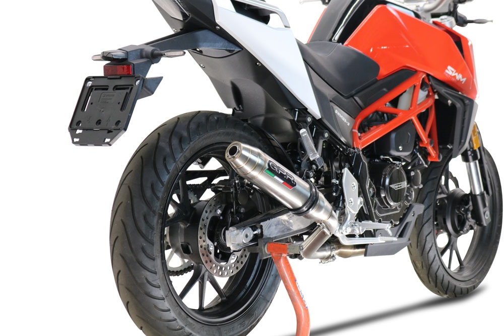 GPR escape compatível com Swm Motorcycles Hoku 125 2022-2024, Deeptone Inox, Escape legal, homologado, silenciador com db killer removível e tubo de ligação específico 