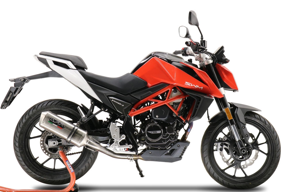 GPR escape compatível com Swm Motorcycles Hoku 125 2022-2024, Satinox , Escape legal, homologado, silenciador com db killer removível e tubo de ligação específico 