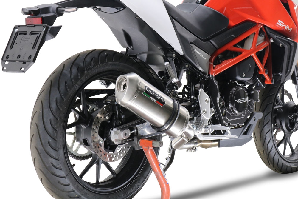 GPR escape compatível com Swm Motorcycles Hoku 125 2022-2024, Satinox , Escape legal, homologado, silenciador com db killer removível e tubo de ligação específico 