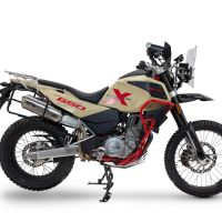GPR escape compatível com Swm Motorcycles Superdual 600 T 2023-2024, Satinox , Par de silenciosos de escape homologadas, com db killer removível e tubos de ligação específicos 