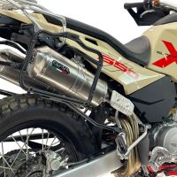 GPR escape compatível com Swm Motorcycles Superdual 600 T 2023-2024, Satinox , Par de silenciosos de escape homologadas, com db killer removível e tubos de ligação específicos 
