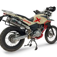 GPR escape compatível com Swm Motorcycles Superdual 600 T 2023-2024, Trioval, Par de silenciosos de escape homologadas, com db killer removível e tubos de ligação específicos 
