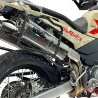 GPR escape compatível com Swm Motorcycles Superdual 600 T 2023-2024, Trioval, Par de silenciosos de escape homologadas, com db killer removível e tubos de ligação específicos 