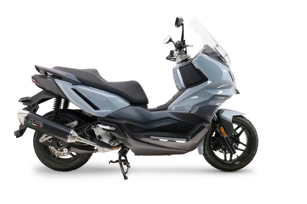 GPR escape compatível com  Sym ADX 300 2024-2026, Furore-X Scooter, Sistema de escapamento de corrida incluindo tubo de ligação específico com dbkiller 