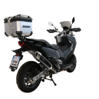 Top case maletas GPR TECH compatível com Bmw G 310 Gs 2017/2021 e4 Top Case Alpi-Tech em alumínio, cor prata com placa específica incluída Capacidade Litros 26