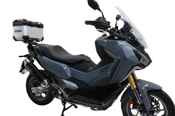 Top case maletas GPR TECH compatível com Bmw G 310 Gs 2017/2021 e4 Top Case Alpi-Tech em alumínio, cor prata com placa específica incluída Capacidade Litros 26