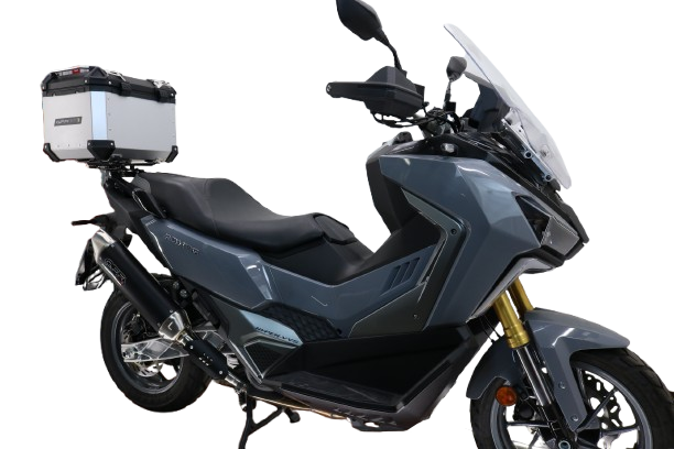 Top case maletas GPR TECH compatível com Bmw G 310 Gs 2017/2021 e4 Top Case Alpi-Tech em alumínio, cor prata com placa específica incluída Capacidade Litros 35