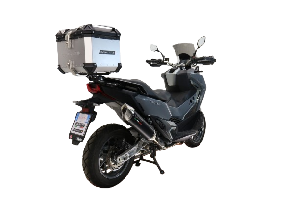 Top case maletas GPR TECH compatível com Bmw G 310 Gs 2017/2021 e4 Top Case Alpi-Tech em alumínio, cor prata com placa específica incluída Capacidade Litros 35