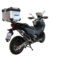Top case maletas GPR TECH compatível com Bmw G 310 Gs 2017/2021 e4 Top Case Alpi-Tech em alumínio, cor prata com placa específica incluída Capacidade Litros 35