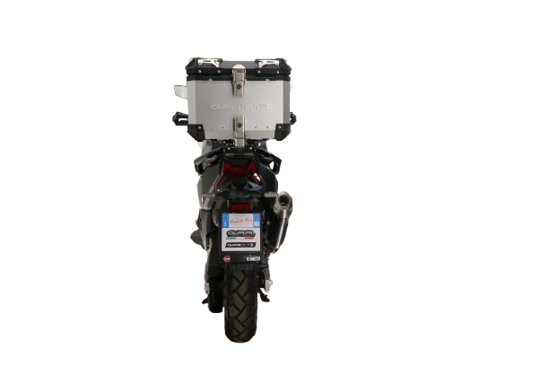 Top case maletas GPR TECH compatível com Bmw G 310 Gs 2017/2021 e4 Top Case Alpi-Tech em alumínio, cor prata com placa específica incluída Capacidade Litros 26