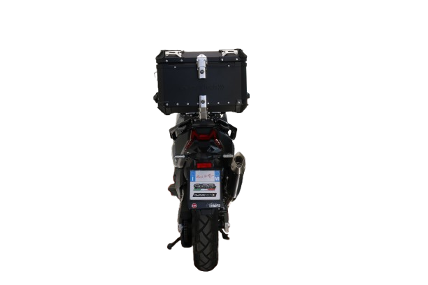 Top case maletas GPR TECH compatível com Bmw G 310 Gs 2017/2021 e4 Top Case Alpi-Tech em alumínio, cor preta com placa específica incluída Capacidade Litros 45