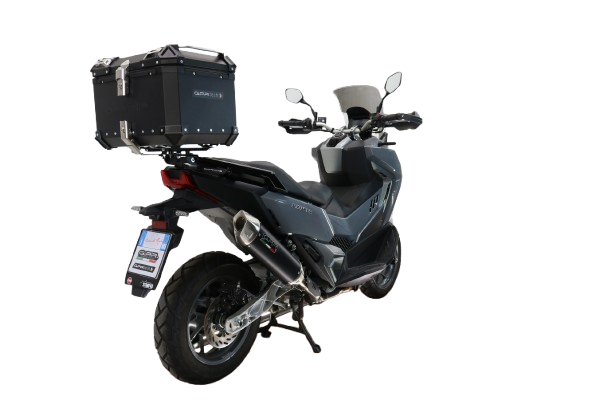 Top case maletas GPR TECH compatível com Bmw G 310 Gs 2017/2021 e4 Top Case Alpi-Tech em alumínio, cor preta com placa específica incluída Capacidade Litros 45