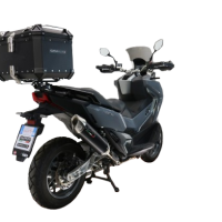 Top case maletas GPR TECH compatível com Bmw G 310 Gs 2017/2021 e4 Top Case Alpi-Tech em alumínio, cor preta com placa específica incluída Capacidade Litros 45