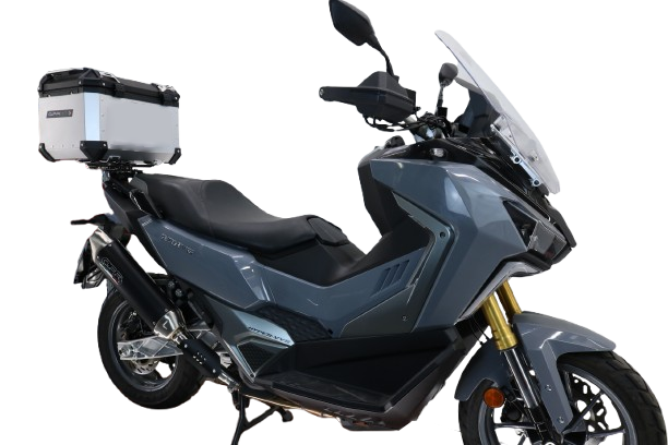 Top case maletas GPR TECH compatível com Bmw G 310 Gs 2017/2021 e4 Top Case Alpi-Tech em alumínio, cor prata com placa específica incluída Capacidade Litros 45