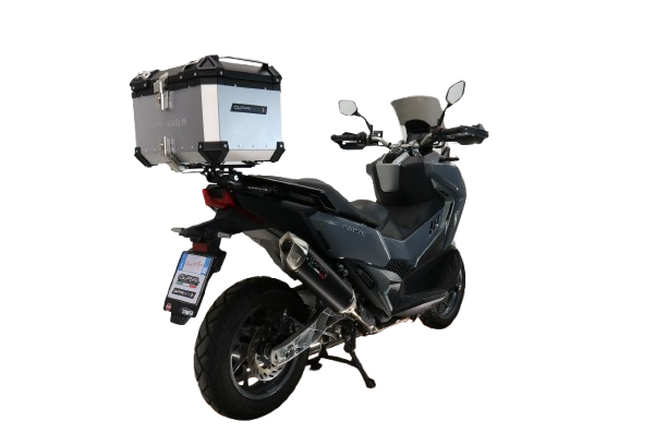 Top case maletas GPR TECH compatível com Bmw G 310 Gs 2017/2021 e4 Top Case Alpi-Tech em alumínio, cor prata com placa específica incluída Capacidade Litros 45