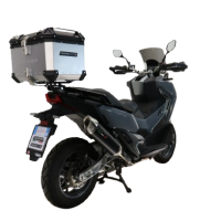 Top case maletas GPR TECH compatível com Bmw G 310 Gs 2017/2021 e4 Top Case Alpi-Tech em alumínio, cor prata com placa específica incluída Capacidade Litros 45