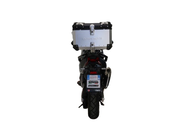 Top case maletas GPR TECH compatível com Bmw G 310 Gs 2017/2021 e4 Top Case Alpi-Tech em alumínio, cor prata com placa específica incluída Capacidade Litros 45
