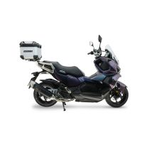 Top case maletas GPR TECH compatível com Sym ADX 125 2024/2026 e5 Plus Top Case Alpi-Tech em alumínio, cor prata com placa específica incluída Capacidade Litros 26
