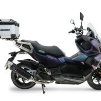 Top case maletas GPR TECH compatível com Sym ADX 125 2024/2026 e5 Plus Top Case Alpi-Tech em alumínio, cor prata com placa específica incluída Capacidade Litros 26