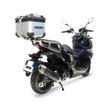 Top case maletas GPR TECH compatível com Sym ADX 125 2024/2026 e5 Plus Top Case Alpi-Tech em alumínio, cor prata com placa específica incluída Capacidade Litros 26