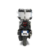 Top case maletas GPR TECH compatível com Sym ADX 125 2024/2026 e5 Plus Top Case Alpi-Tech em alumínio, cor prata com placa específica incluída Capacidade Litros 26