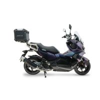 Top case maletas GPR TECH compatível com Sym ADX 125 2024/2026 e5 Plus Top Case Alpi-Tech em alumínio, cor preta com placa específica incluída Capacidade Litros 26
