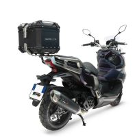 Top case maletas GPR TECH compatível com Sym ADX 125 2024/2026 e5 Plus Top Case Alpi-Tech em alumínio, cor preta com placa específica incluída Capacidade Litros 26