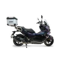 Top case maletas GPR TECH compatível com Sym ADX 125 2024/2026 e5 Plus Top Case Alpi-Tech em alumínio, cor prata com placa específica incluída Capacidade Litros 45