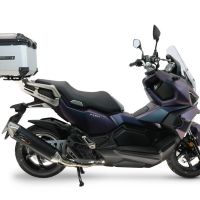 Top case maletas GPR TECH compatível com Sym ADX 125 2024/2026 e5 Plus Top Case Alpi-Tech em alumínio, cor prata com placa específica incluída Capacidade Litros 45