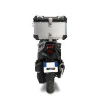 Top case maletas GPR TECH compatível com Sym ADX 125 2024/2026 e5 Plus Top Case Alpi-Tech em alumínio, cor prata com placa específica incluída Capacidade Litros 45
